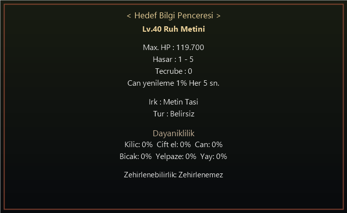 40Lv Ruh Metni bilgi